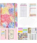 A6 Mandala Binder Financial Plan Notebook PU Leather Cash Budget Book(Gorgeous Pink)
