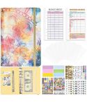 A6 Mandala Binder Financial Plan Notebook PU Leather Cash Budget Book(Sunshine Yellow)