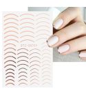 Gold Silver Manicure Stickers Imitation Metal Line Adhesive Nail Stickers(Stz-GS005 Rose Gold)