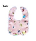 4pcs Waterproof Kids Bib Crystal Velvet Double Layer Baby Drool Towel(Color and Style Random Delivery)