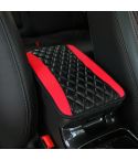 Car Center Console Cover Mat PU Leather Car Armrest Cover 32x19cm(Red)