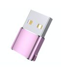USB 2.0 Male To USB-C / Type-C Female Adapter, Support Charging & Transmission Data(Pink)