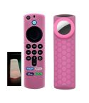 2pcs Remote Control Case For Amazon Fire TV Stick 2021 ALEXA 3rd Gen With Airtag Holder(Luminous Pink)