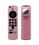 2pcs Remote Control Case For Amazon Fire TV Stick 2021 ALEXA 3rd Gen With Airtag Holder(Pink)