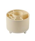 Desktop Rotation Makeup Brush Bucket Dressing Table Stand(Yellow)