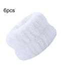 6pcs Washing Anti-Humidity Washing Face Wrist Strap Sports Sweat-Wiping Bracelet Sweat-Absorbing Sleeve(White)