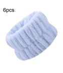 6pcs Washing Anti-Humidity Washing Face Wrist Strap Sports Sweat-Wiping Bracelet Sweat-Absorbing Sleeve(Light Blue)