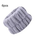 6pcs Washing Anti-Humidity Washing Face Wrist Strap Sports Sweat-Wiping Bracelet Sweat-Absorbing Sleeve(Gray)