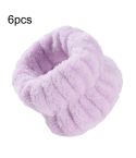 6pcs Washing Anti-Humidity Washing Face Wrist Strap Sports Sweat-Wiping Bracelet Sweat-Absorbing Sleeve(Light Purple)