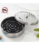 Stainless Steel Mosquito Incense Tray Holder Household Fireproof Mosquito Incense Box With Cover(As Show)