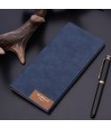 DEABOLAR Large Capacity Men Long Wallet Ultra-thin Paneled Soft Wallet(Navy Blue)