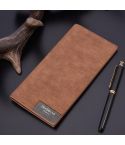 DEABOLAR Large Capacity Men Long Wallet Ultra-thin Paneled Soft Wallet(Coffee)