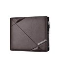 DEABOLAR Men Short PU Leather Tri-fold Horizontal Wallet Large-capacity Multi-card Wallet(Coffee)