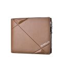 DEABOLAR Men Short PU Leather Tri-fold Horizontal Wallet Large-capacity Multi-card Wallet(Brown)