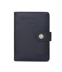 Dibaoleiou Buckle PU Leather ID Card Storage Bag Multifunctional Passport Case(Black)
