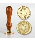 Christmas Series Fire Lacquer Seal Wood Grain Handle+Brass Seal Head(SD-24)