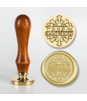 Christmas Series Fire Lacquer Seal Wood Grain Handle+Brass Seal Head(SD-31)