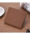 DEABOLAR Multifunctional Men Short PU Leather Wallet Multi-Card Coin Purse(Light Coffee)