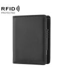RFID Anti-Theft Short Wallet Automatic Pop-Up Aluminum Alloy Antimagnetic Card Holder(Black)