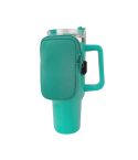 Water Cup Sided Storage Pockets With Zipper Fit For 40Oz Tumbler Single Pocket(Emerald Green)