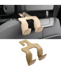 Car Double Hook Stainless Steel Rear Headrest Mobile Phone Holder(Beige)