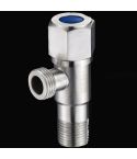 Model D 304 Hexagonal Stainless Steel Angle Valve Fine Copper Ceramic Valve Spool With Decorative Cover(Blue Logo Cold Water)