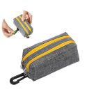 Outdoor Pet Waste Bag Dog Poop Collection Bag(Gray Yellow Dual Zipper)