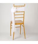 Hotel Wedding Organza Free Tie Chair Back Flower Seat Yarn Decorations Tulle Chair Back Bows(White)