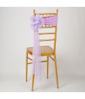 Hotel Wedding Organza Free Tie Chair Back Flower Seat Yarn Decorations Tulle Chair Back Bows(Shallow Purple)