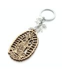 Wooden Sign Religious Baptismal Keychain(White)