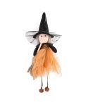 Halloween Broom Witch Doll Pendant Ghost Festival Party Props(Orange)