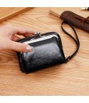 Ladies Buckle Coin Purse Detachable Large Capacity Clutch Bag Multi-card Slot Wallet(Black)