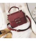 Women Frosted Wide Shoulder Strap Crossbody Square Bag Tote Single Shoulder Bag(Red)