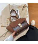 Women Vintage Wing Shape Frosted Handbag Versatile Chain Crossbody Bag(Coffee)
