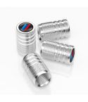 Aluminium Alloy Checkered Tricolour Car Wheel Decorative Valve Cap(Silver)