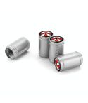 4pcs /Set Umbrella Metal Tire Valve Caps Automobile Universal Modified Valve Covers(Silver)
