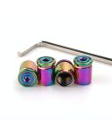 4pcs /Set Sport Anti-Theft Car Tire Valve Caps Universal Valve Cover With Wrench(Colorful)