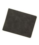MenBense Men Short Wallet Retro Frosted Multi Card Wallet(Black)