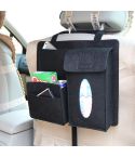Felt Car Storage Bag Car Back Seat Hanging Organizer Bag(Black)