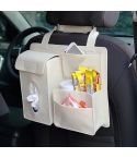 Felt Car Storage Bag Car Back Seat Hanging Organizer Bag(Beige)