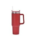 40oz Car Cup Double-Layer Vacuum Cup With Straw Handle Stainless Steel Thermos Cup(Gen1 Red)