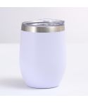 12oz 354ML Stainless Steel Eggshell Mug Mini U-Shape Double Layer Vacuum Insulated Cup(White)