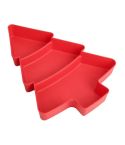 Christmas Tree Shape Fruit Discs Compartmentalized Home Snack Dish Plastic Candy Dried Fruit Melon Seed Organizer(Red)