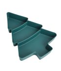 Christmas Tree Shape Fruit Discs Compartmentalized Home Snack Dish Plastic Candy Dried Fruit Melon Seed Organizer(Dark Green)
