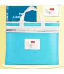 BeiDuoMei Student File Bag A4 Double Layer Classified Storage Exam Paper Data Bag(Blue)