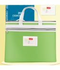 BeiDuoMei Student File Bag A4 Double Layer Classified Storage Exam Paper Data Bag(Green)