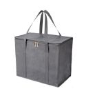 41x26x33cm Non-Woven Bento Aluminum Foil Thermal Bag Takeaway Lunch Bag With Bottom Plate(Gray)