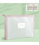 YAOJIE Student Subject Classification Storage Bag EVA 3D Thicken A4 Exam Special File Bags(Pink)