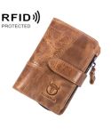 BULL CAPTAIN 01 RFID Anti-theft Multifunctional Cowhide Vertical Detachable Men Wallet(Yellow Brown)