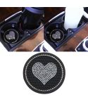 Car Round Love Diamond Honeycomb Anti-slip Coaster(Colorful AB Diamond)